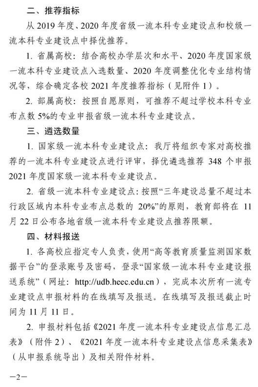 1_湘教通〔2021〕295號(hào)　關(guān)于開展2021年度國(guó)家級(jí)和省級(jí)一流本科專業(yè)建設(shè)點(diǎn)報(bào)送工作的通知_頁面_2